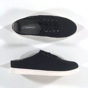 Spenco Santa Rosa Slip On Mules Womens Size 9 D Wide Black Canvas